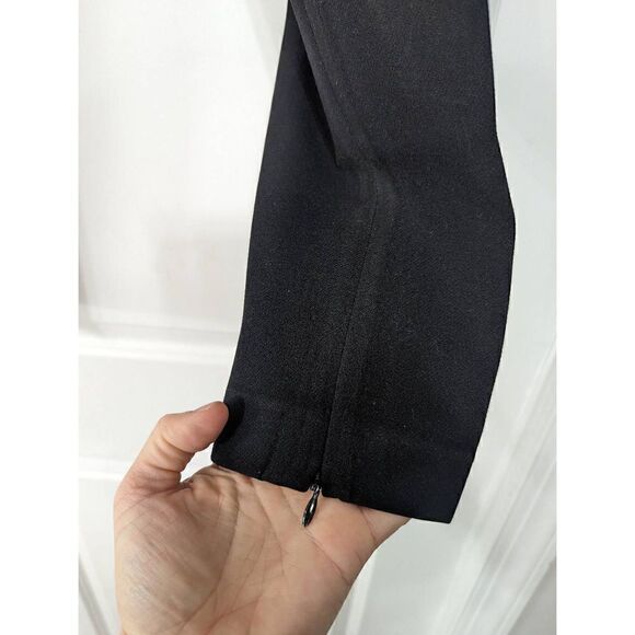 St. John Trouser Pants women's size 6 black side zipper ankle zipper skinny - Picture 3 of 9